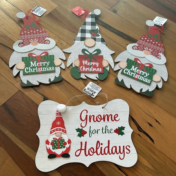 NWT- GLITTER GNOME CHRISTMAS DECORATIONS x4 BUNDLE - Picture 10 of 10